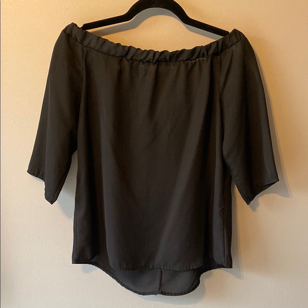 Elegant Black Off-Shoulder Women's Top